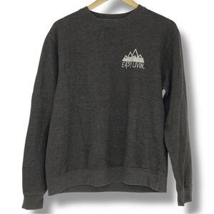 New Frontier "Easy Living - Explore" Mountain Graphic Crew Neck Sweatshirt Sz M